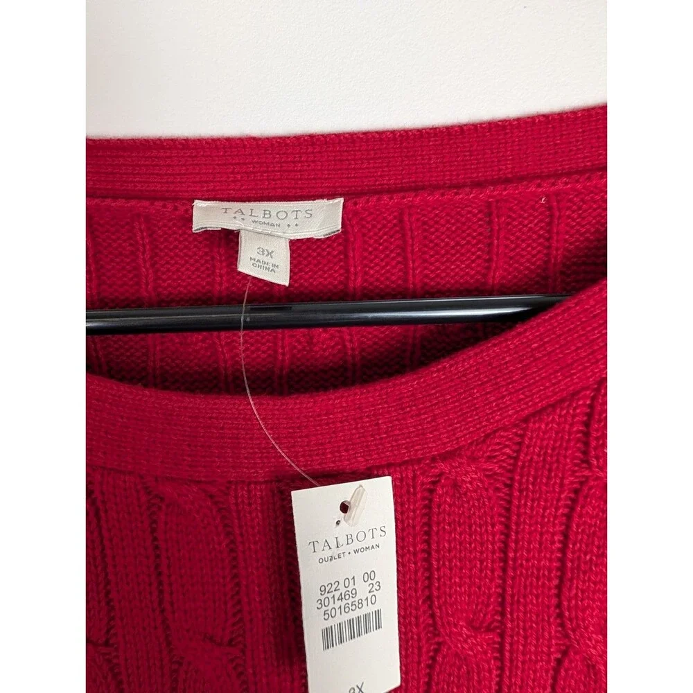 Talbots Womens Sweater Cotton Button Shoulder Long Sleeve Pullover Size 3X NWT